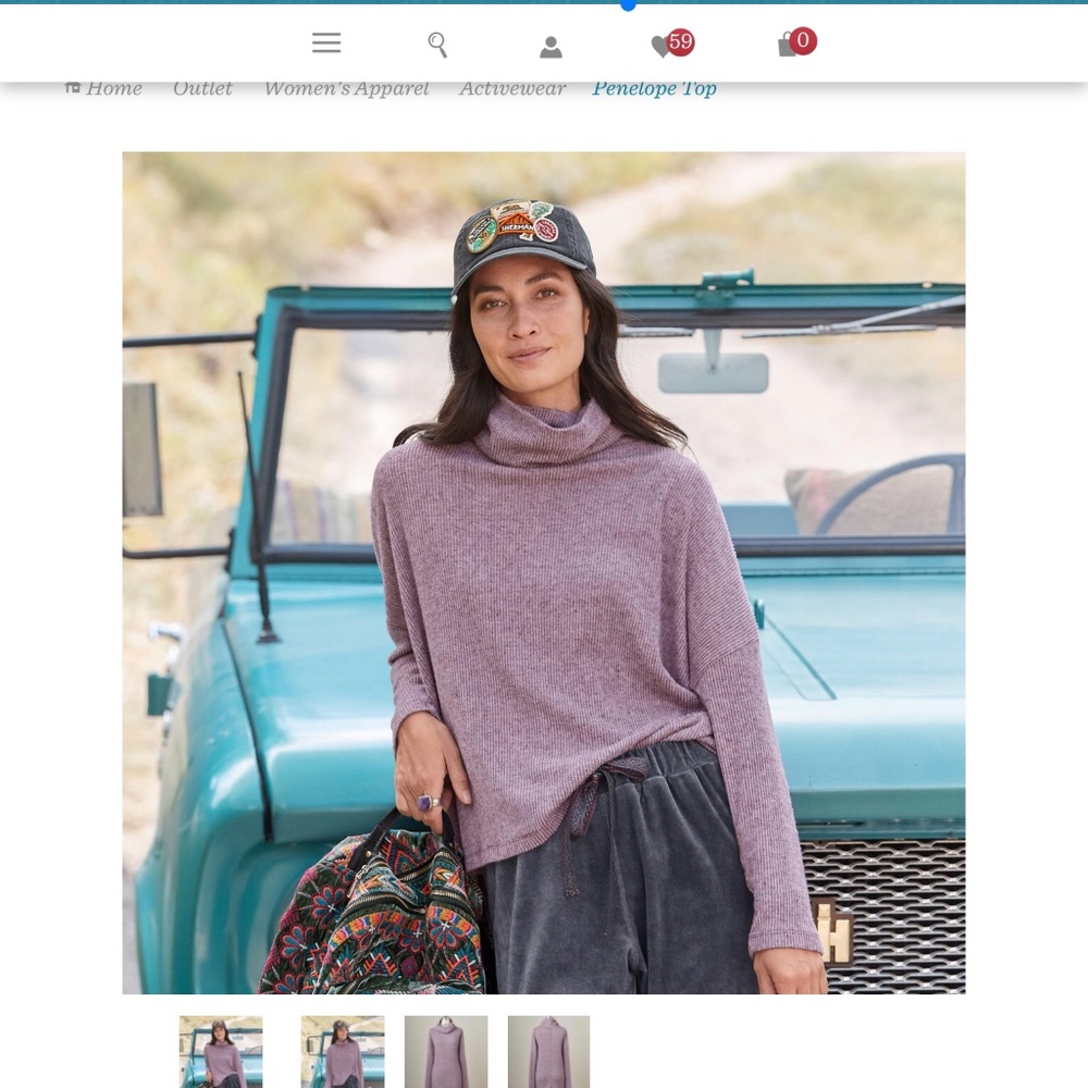 Dylan Penelope Top Grape ES Sold by Sundance Catalog